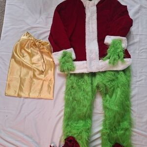 Kids Grinch Costume with Santa Jacket